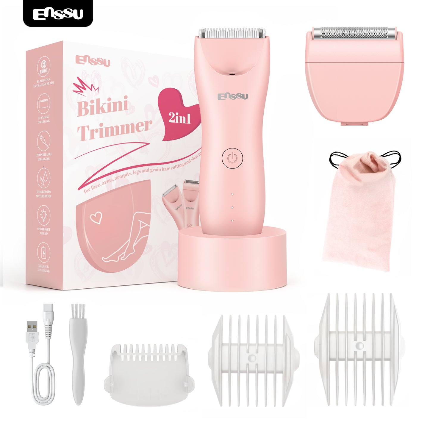 2-in-1 Bikini Trimmer & Women's Body Hair Trimmer – Ceramic Safe Blade for Sensitive Skin