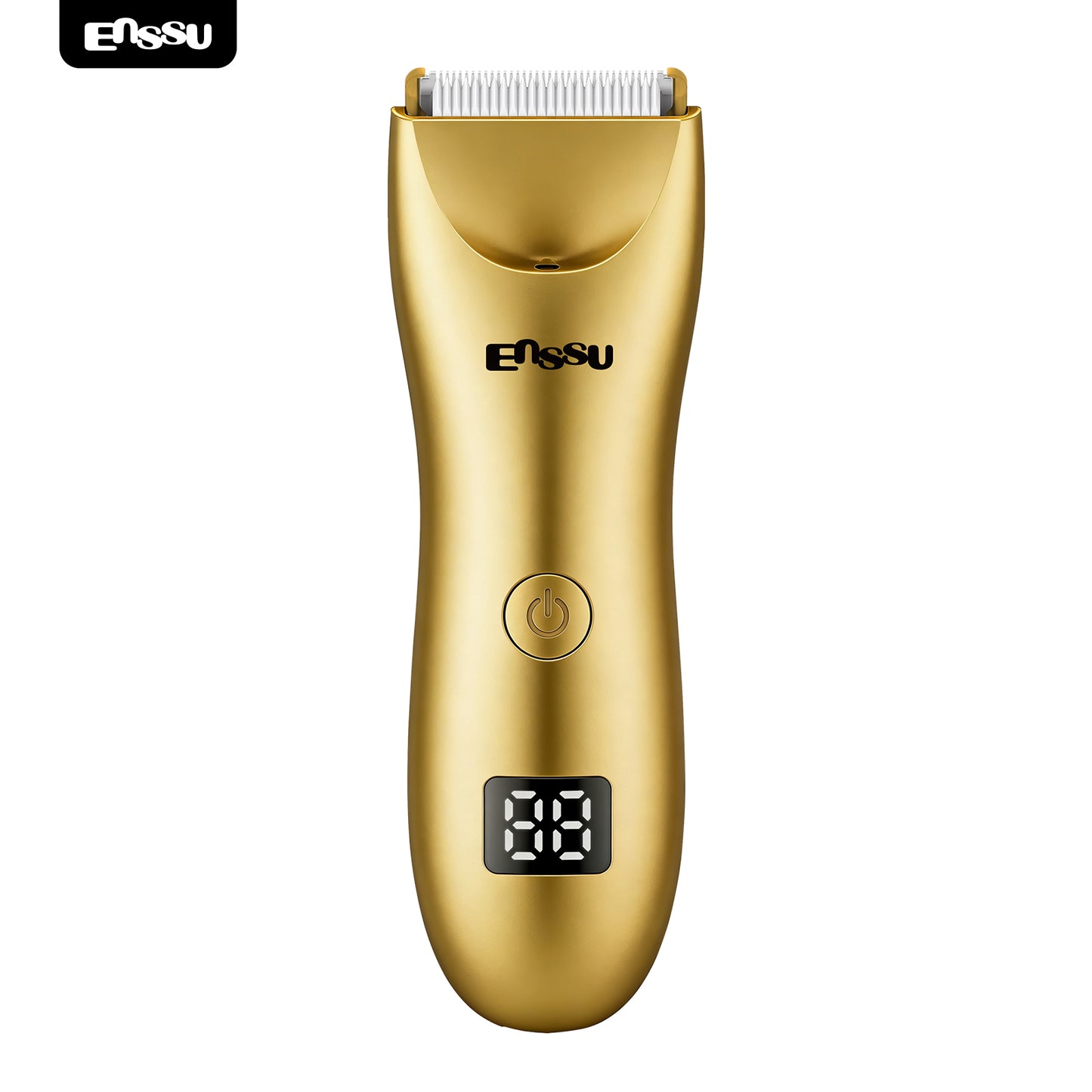ENSSU 2 in 1 Men's Body Trimmer – Dual Blades,Waterproof, Ceramic Blade For Groin & Body, LED Light, LCD Display & Dock