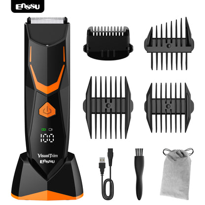 ENSSU VisualTrim Men's Body Groomer – WiFi Video, BLADELOCK™ Safety Blade, IPX7 Waterproof, Ceramic Blade, 6000 RPM Motor