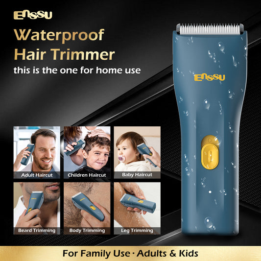 ENSSU Mini Electric Hair Clipper – IPX7 Waterproof with Ceramic Safe Blade