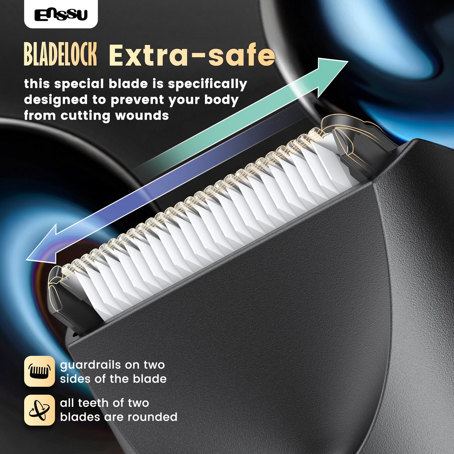 ENSSU BLADELOCK™ Electric Hair Clipper – Safe Ceramic Blade with Spotlight