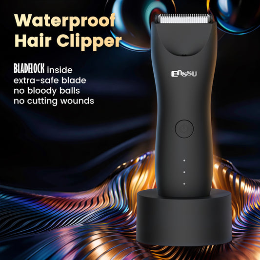 LED Display Rechargeable Groin Trimmer Body Hair Trimmer With Charging Base