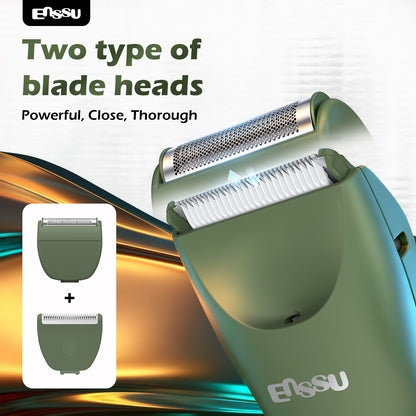 ENSSU Men's Body Trimmer – Waterproof, Ceramic Blade For Groin & Body, LED Light, LCD Display & Dock