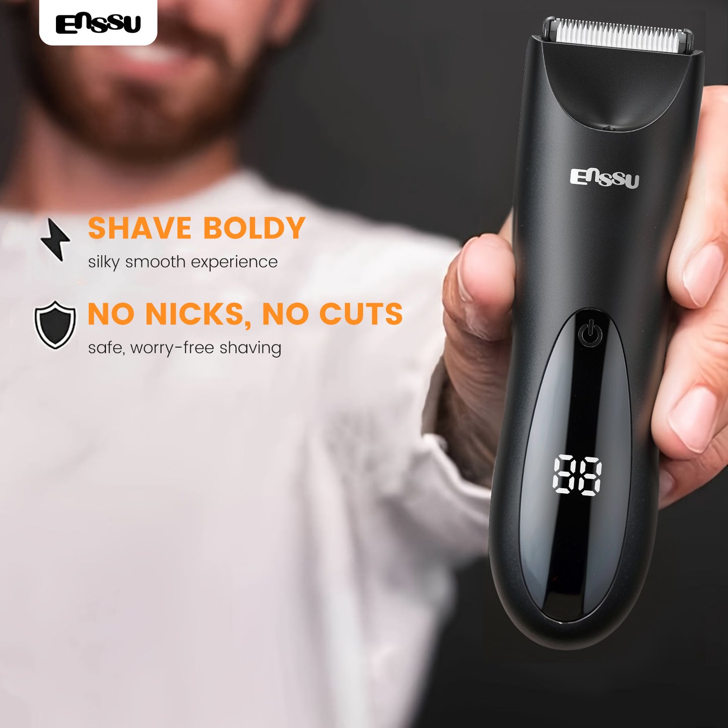 6000 RPM High-Power Electric Hair Clipper with Spotlight for Adults