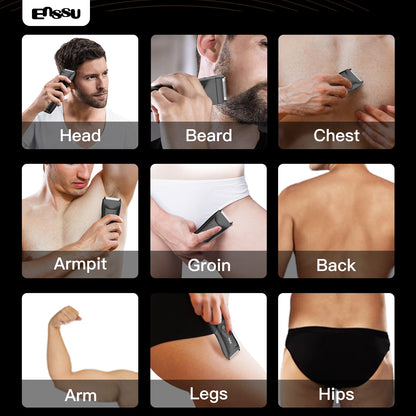 ENSSU Waterproof Grooming Kit – Trim & Shave with LCD Display & Charging Base