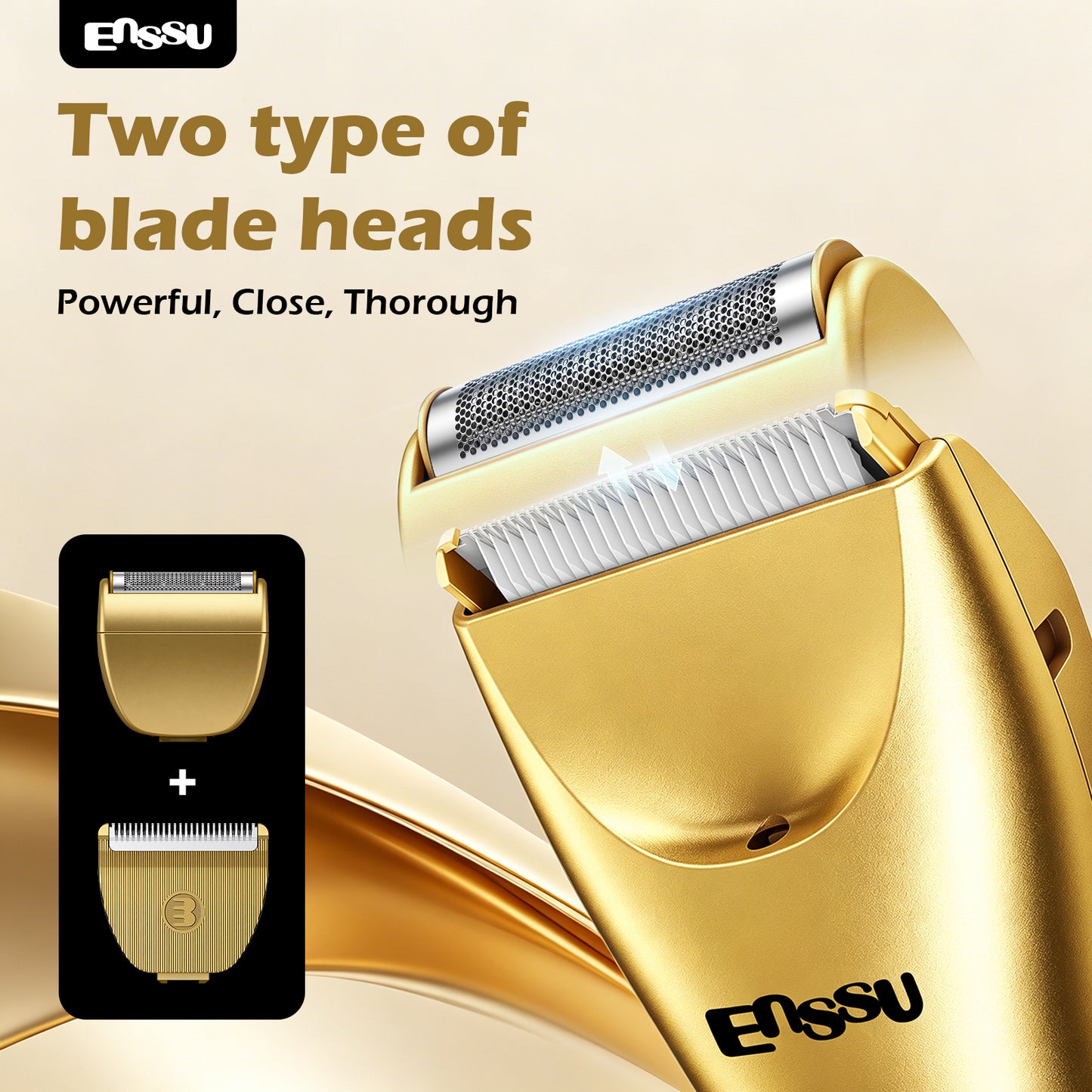 ENSSU 2 in 1 Men's Body Trimmer – Dual Blades,Waterproof, Ceramic Blade For Groin & Body, LED Light, LCD Display & Dock