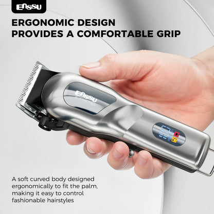 Professional Hair Clipper with 6500RPM Powerful Motor LED Display USB Rechargeable Safety Feature for Men