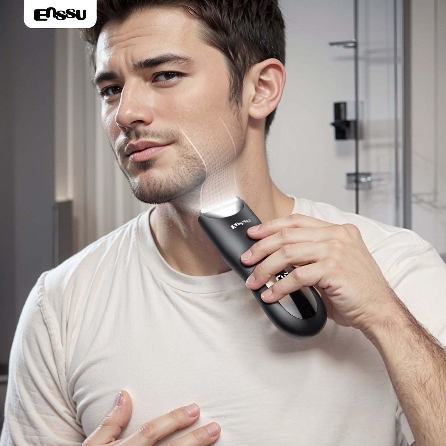 6000 RPM High-Power Electric Hair Clipper with Spotlight for Adults