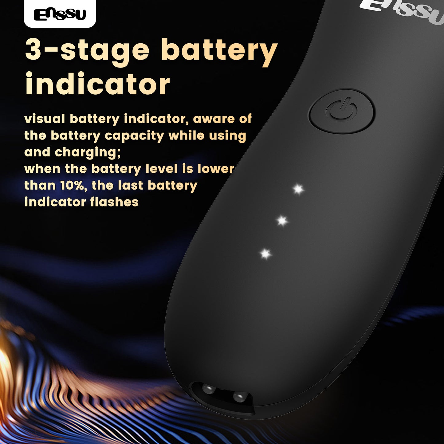 ENSSU Men's Body Trimmer - Waterproof, Ceramic Blade For Groin & Body, With LED Light & Dock