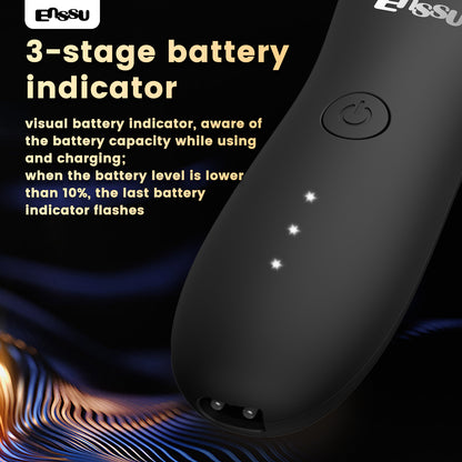 ENSSU Men's Body Trimmer - Waterproof, Ceramic Blade For Groin & Body, With LED Light & Dock