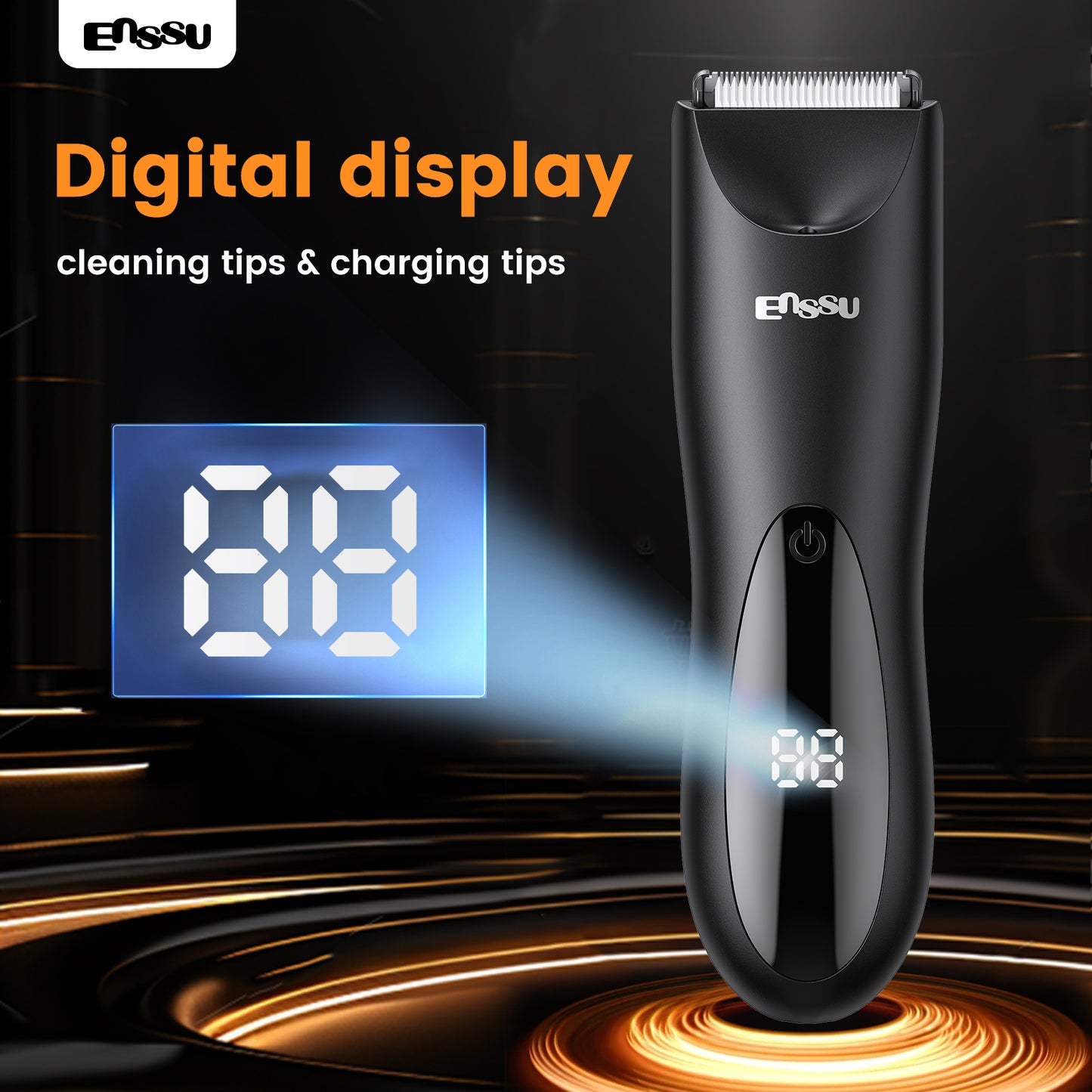 6000 RPM High-Power Electric Hair Clipper with Spotlight for Adults