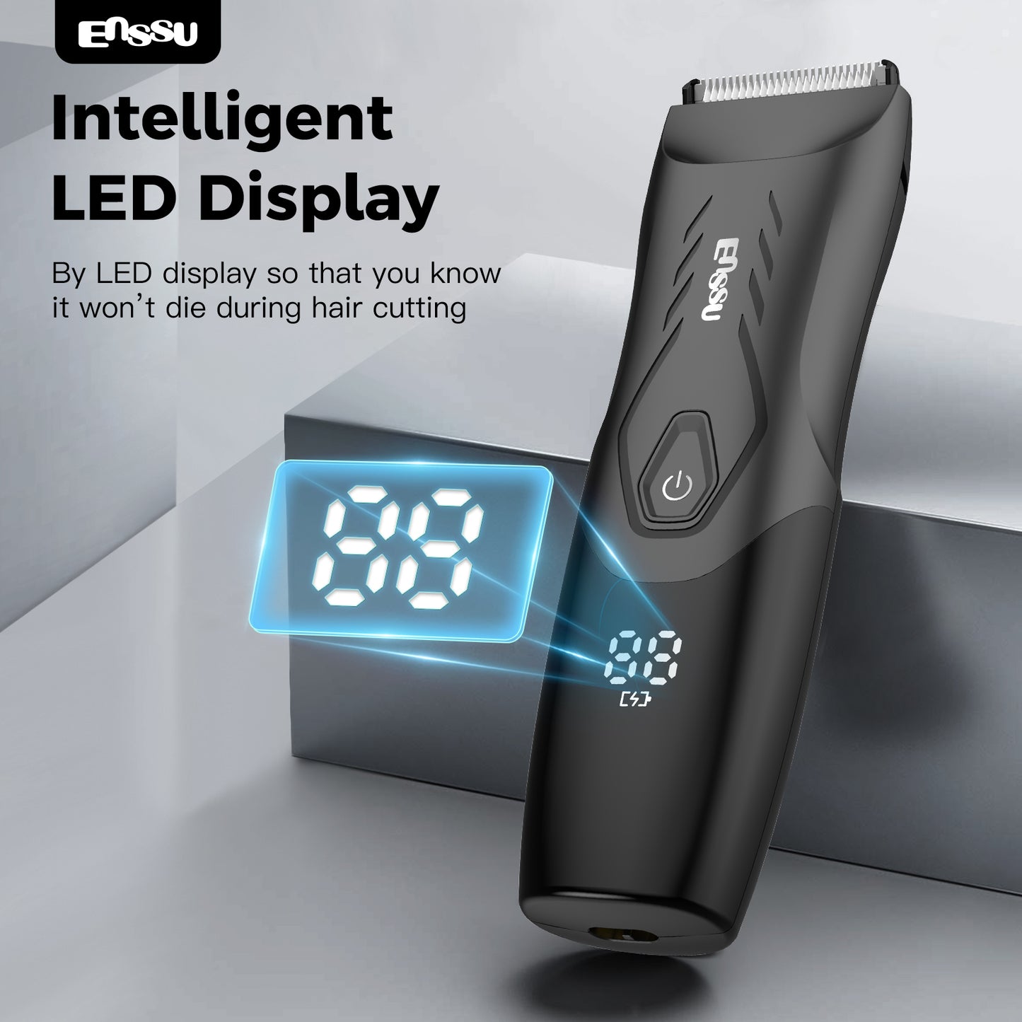 ENSSU Waterproof Grooming Kit – Trim & Shave with LCD Display & Charging Base