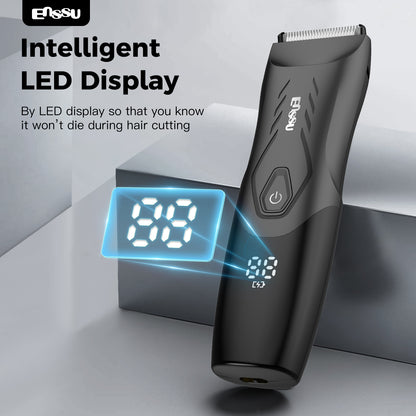 ENSSU Waterproof Grooming Kit – Trim & Shave with LCD Display & Charging Base