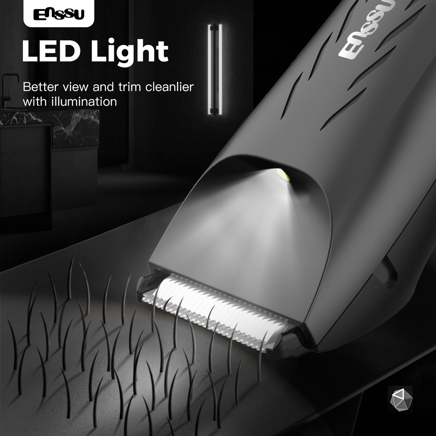 ENSSU Waterproof Grooming Kit – Trim & Shave with LCD Display & Charging Base