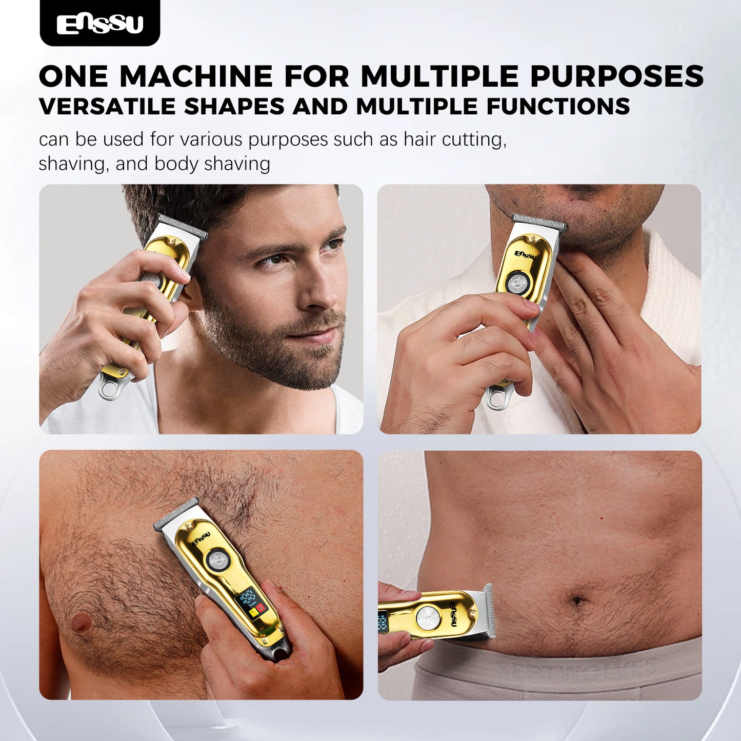 Professional Hair Clipper – 6500RPM Motor, 45mm Stainless Steel Blade, Adjustable Length, LCD Display