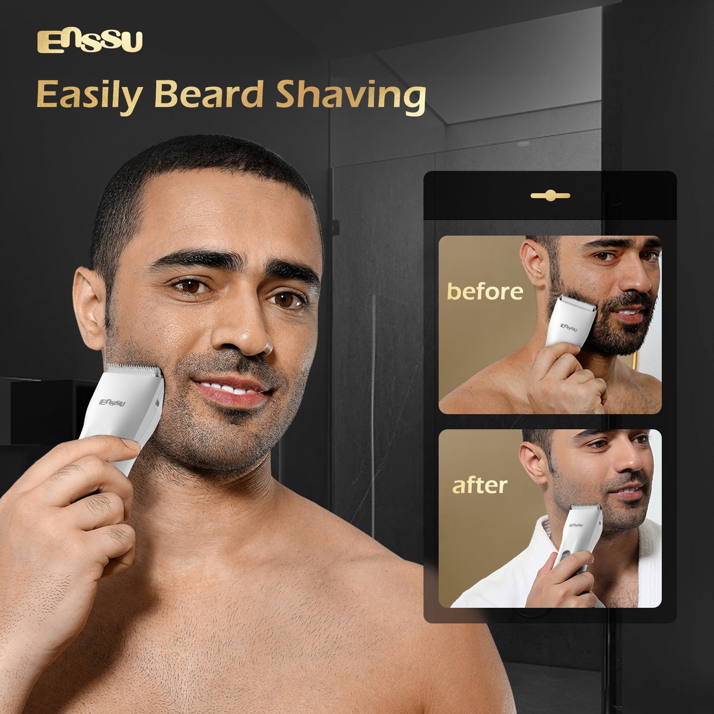 ENSSU Mini Electric Hair Clipper – IPX7 Waterproof with Ceramic Safe Blade