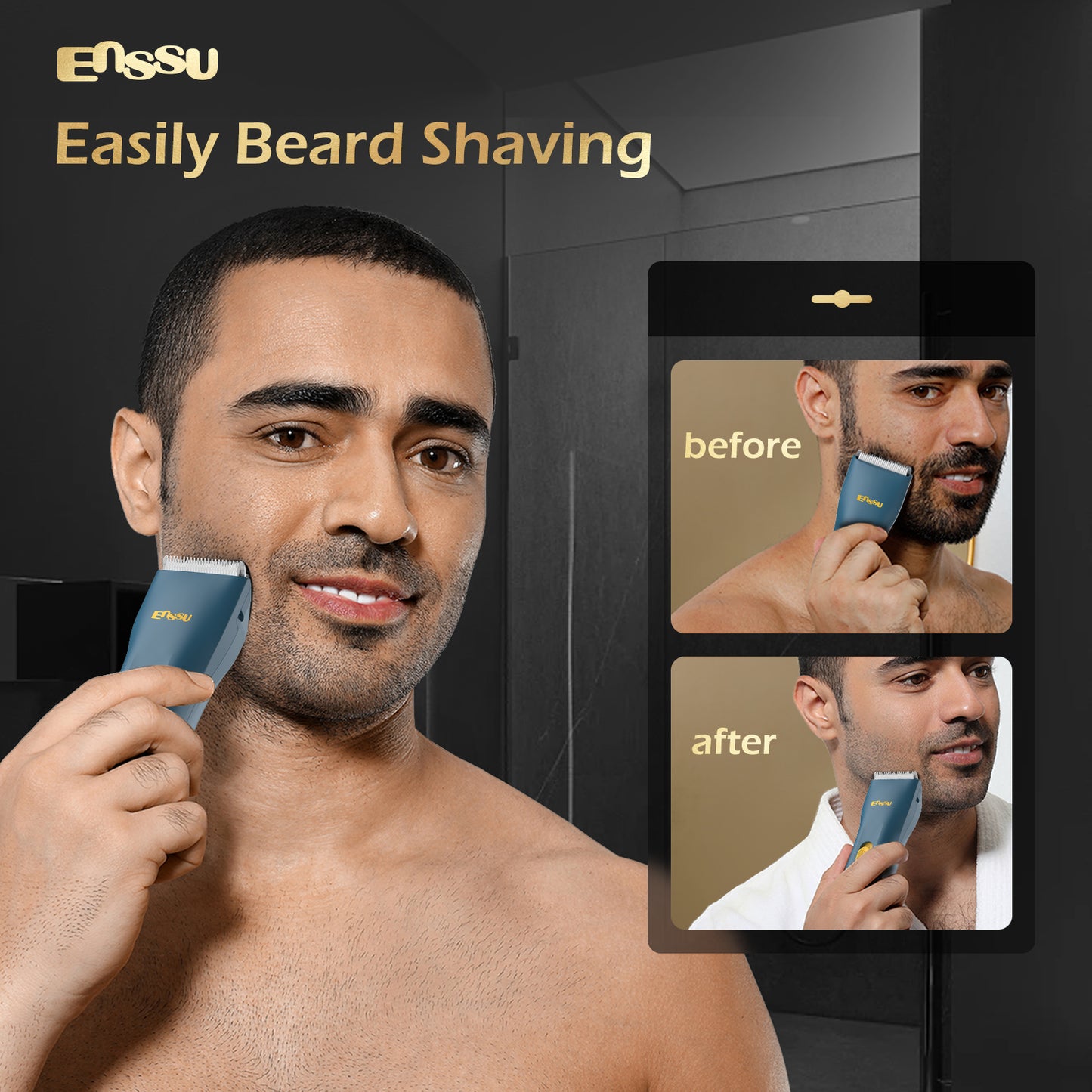 ENSSU Mini Electric Hair Clipper – IPX7 Waterproof with Ceramic Safe Blade