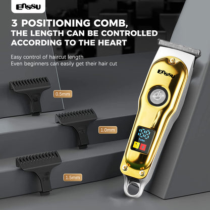 Professional Hair Clipper – 6500RPM Motor, 45mm Stainless Steel Blade, Adjustable Length, LCD Display