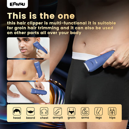 LED Display Rechargeable Groin Trimmer Body Hair Trimmer With Charging Base