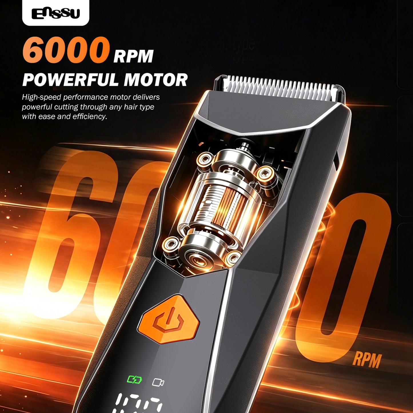 ENSSU VisualTrim Men's Body Groomer – WiFi Video, BLADELOCK™ Safety Blade, IPX7 Waterproof, Ceramic Blade, 6000 RPM Motor
