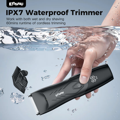 ENSSU Waterproof Grooming Kit – Trim & Shave with LCD Display & Charging Base