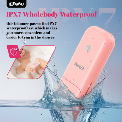 ENSSU 2-in-1 Waterproof Bikini Trimmer for Women – Dual Ceramic Blades & Spotlight
