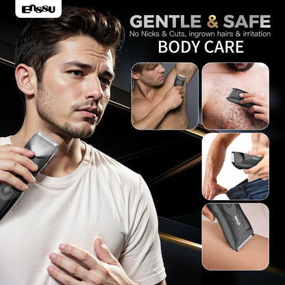 ENSSU Waterproof Grooming Kit – Trim & Shave with LCD Display & Charging Base