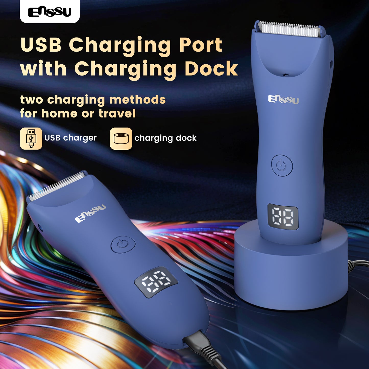 Cut-Preventing Blade Hair Clippers Trimmer Kit Hair Cutting LED Display Electric Hair Clippers With Charging Base